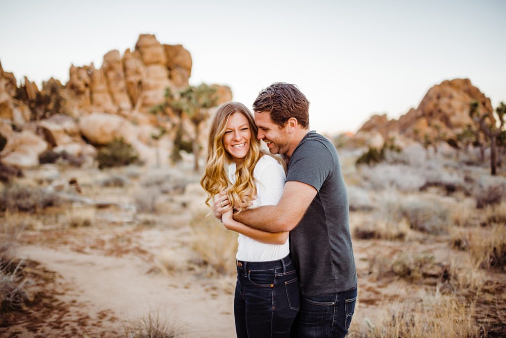 sunrise engagement session in Joshua Tree