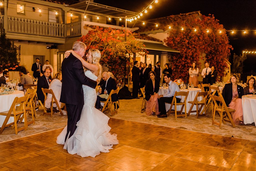 wedding reception dancing photos at the o'donnell house in palm springs