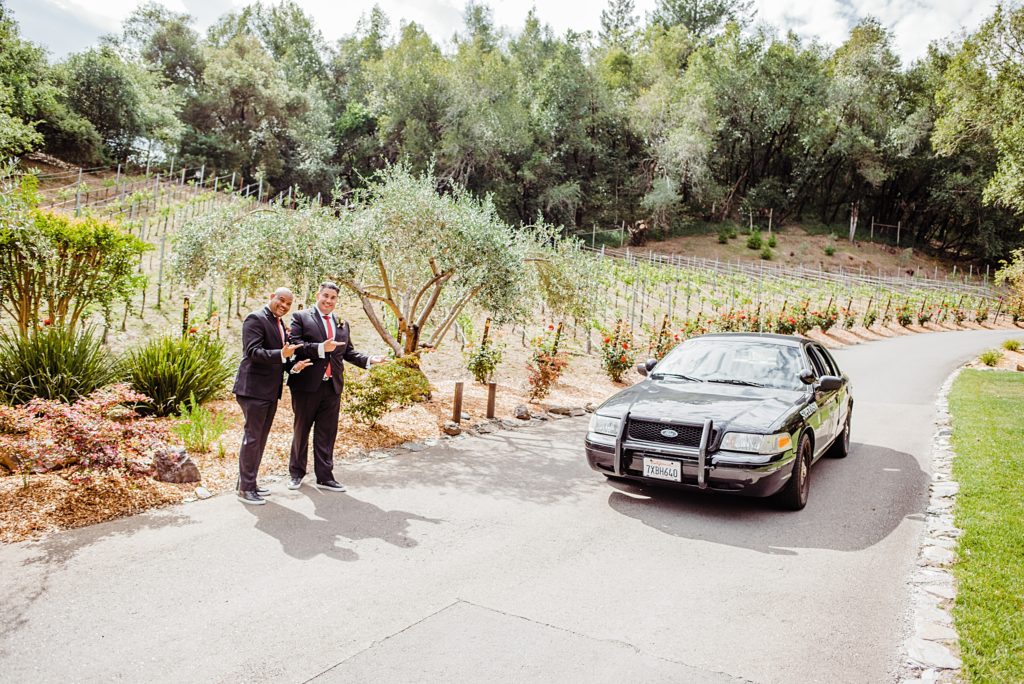 groomsmen with the police