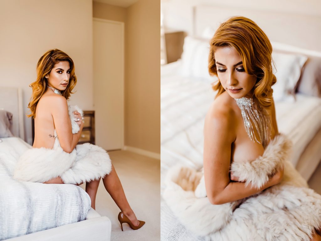 bridal boudoir session at home