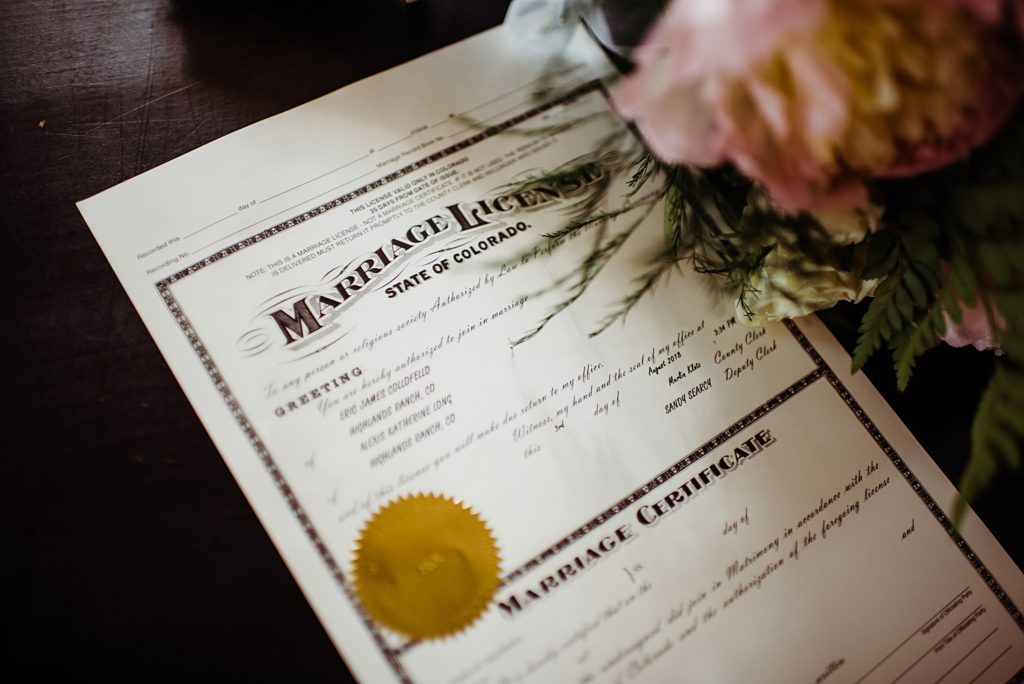 wedding ceremony at the manor house in littleton colorado