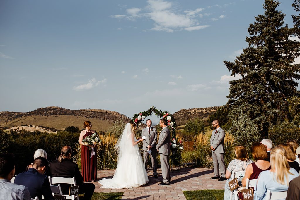 wedding ceremony at the manor house in littleton colorado
