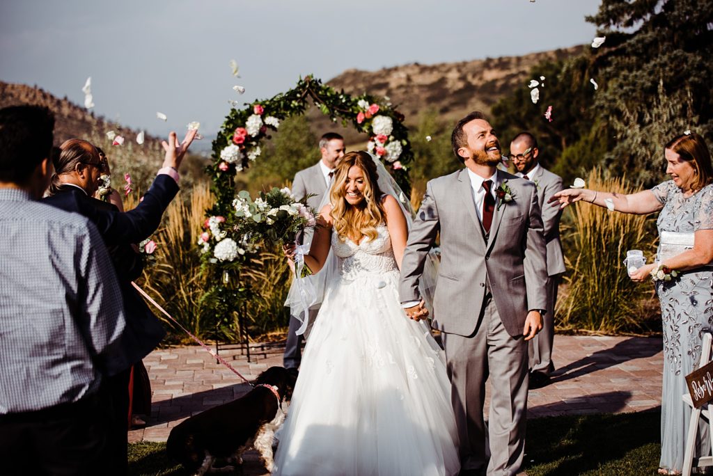 wedding ceremony at the manor house in littleton colorado