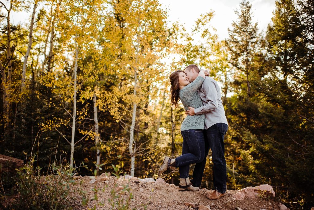 engagement session at crystal creek reservoir in colorado