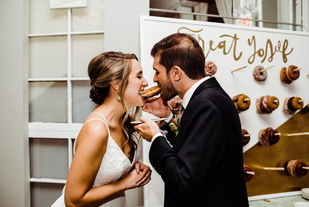 donut wall at a wedding