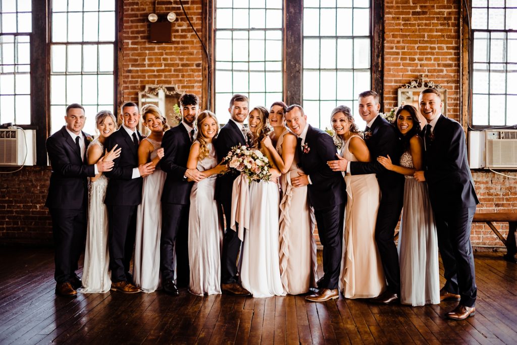 wedding party photos at the metropolitan building in long island city