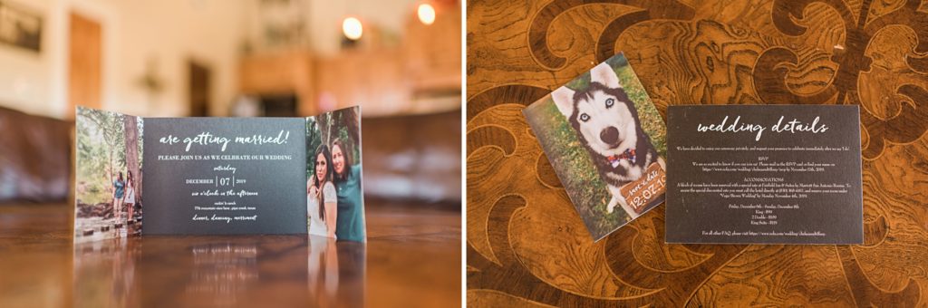 wedding invitation with dog