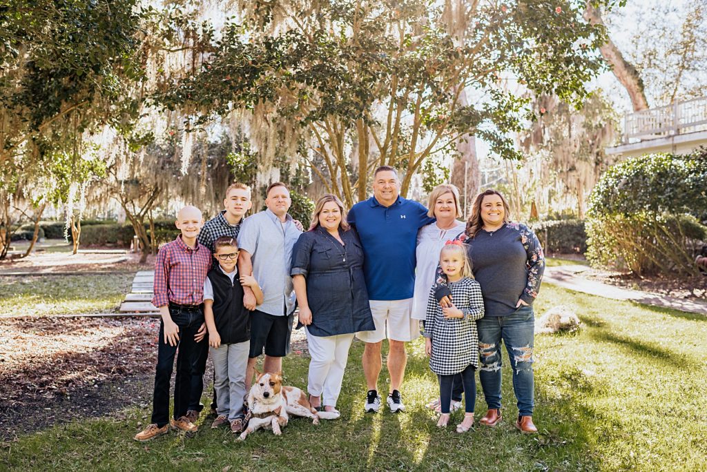 group photo of family standing