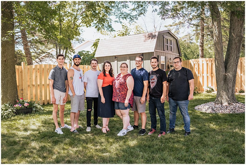 Backyard family photography session in Racine Wisconsin