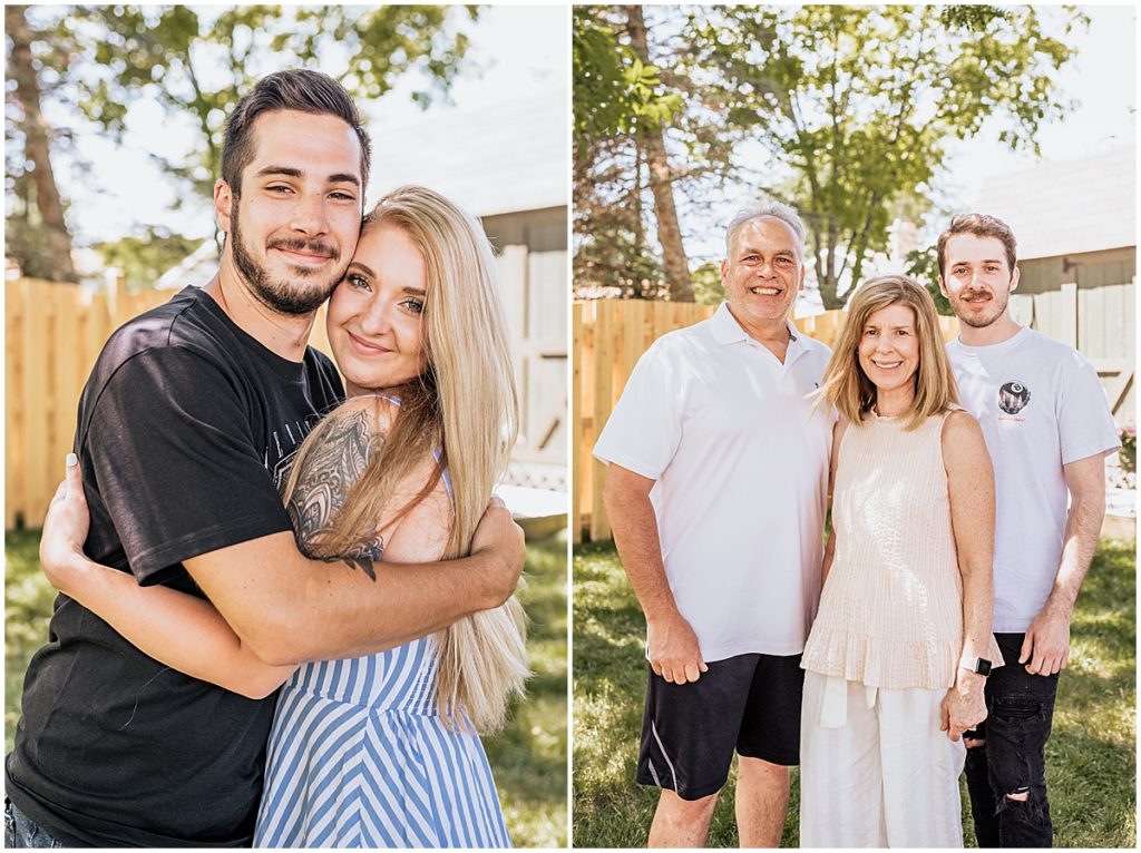 Backyard family photography session in Racine Wisconsin