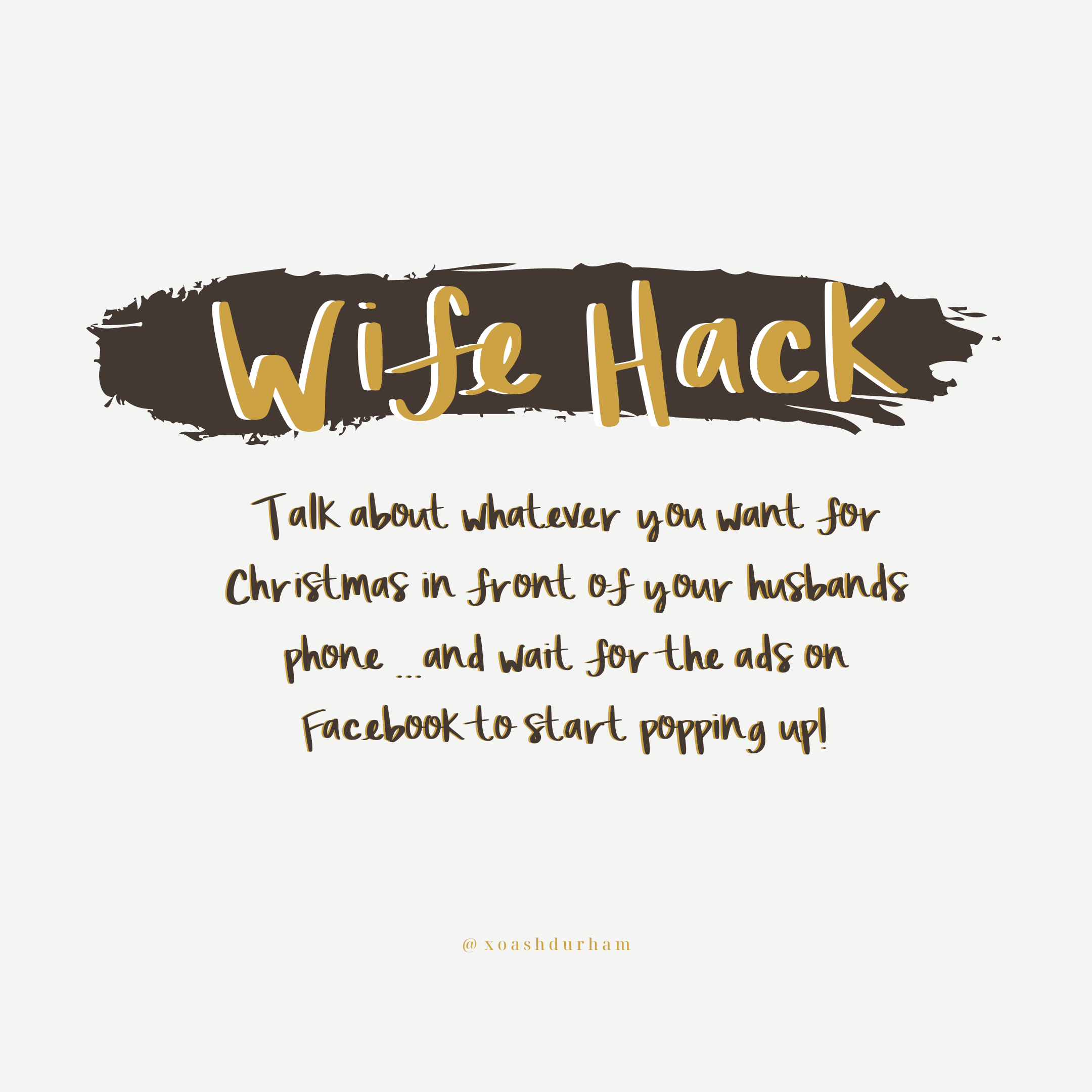 funny wife hack christmas handlettering quote