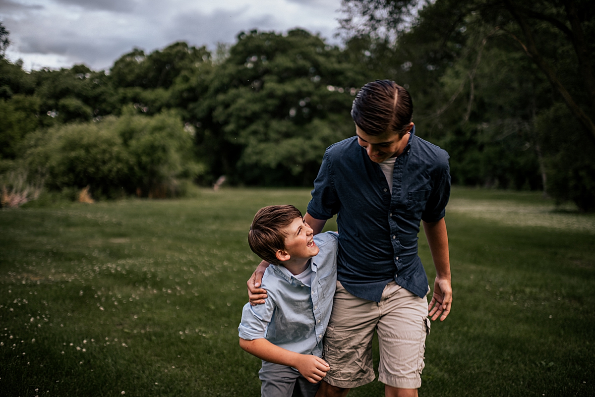 two brothers walking together 