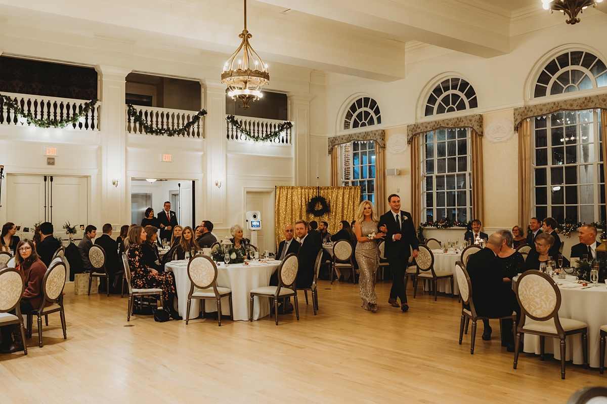 nighttime wedding indoor at stella hotel and ballroom in kenosha wisconsin