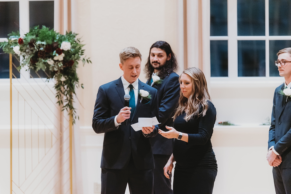 nighttime wedding indoor at stella hotel and ballroom in kenosha wisconsin