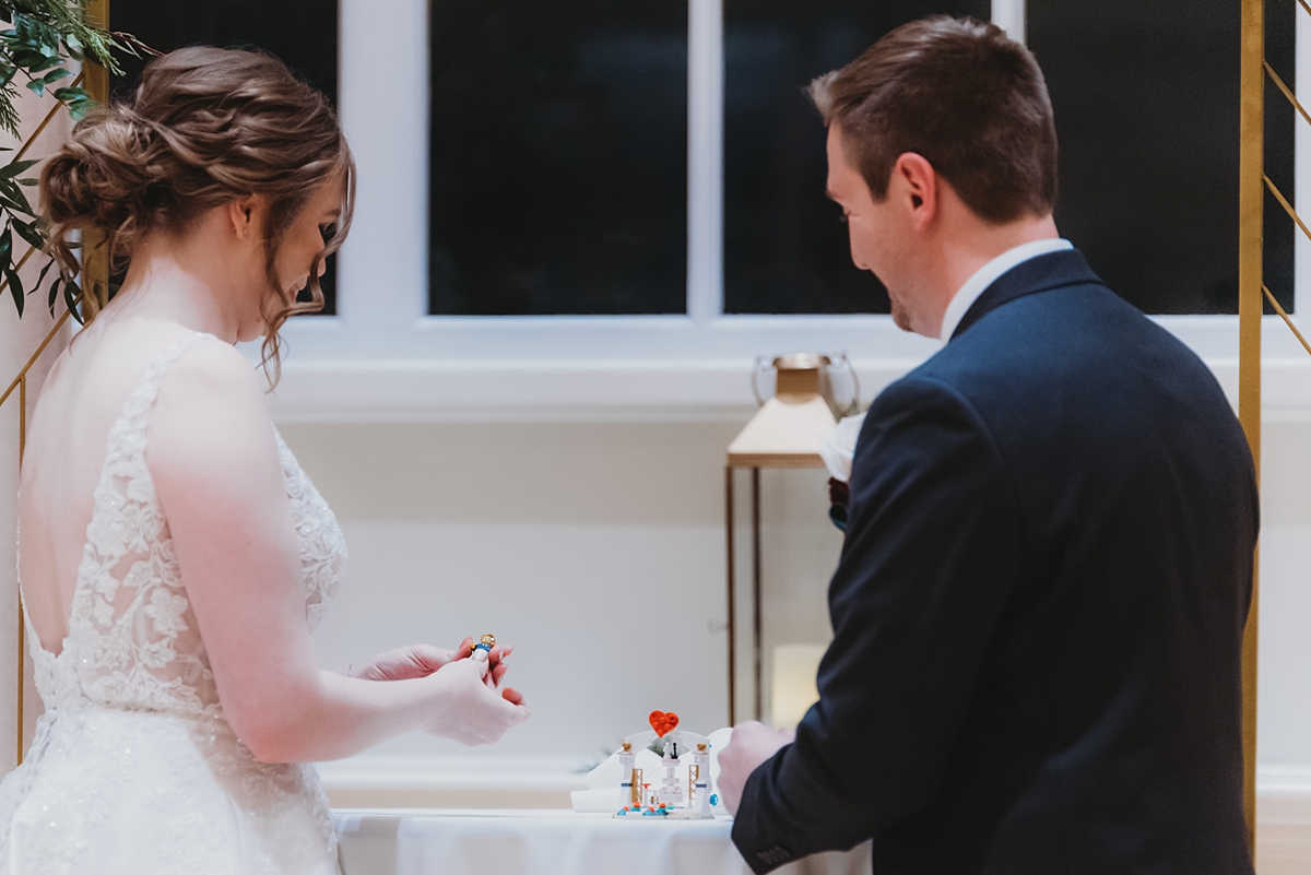 nighttime wedding indoor at stella hotel and ballroom in kenosha wisconsin