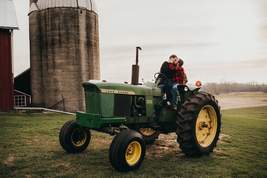 family farm engagement session in burlington wisconsin
