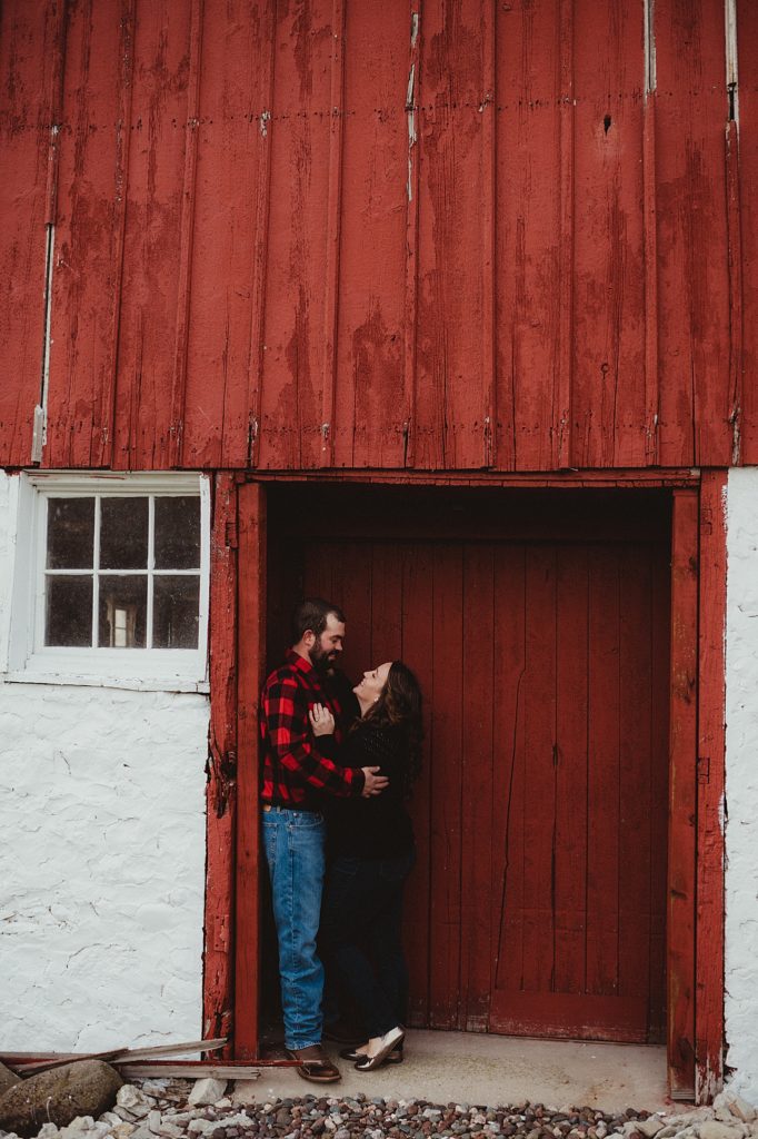 barn engagement session in wisconsin