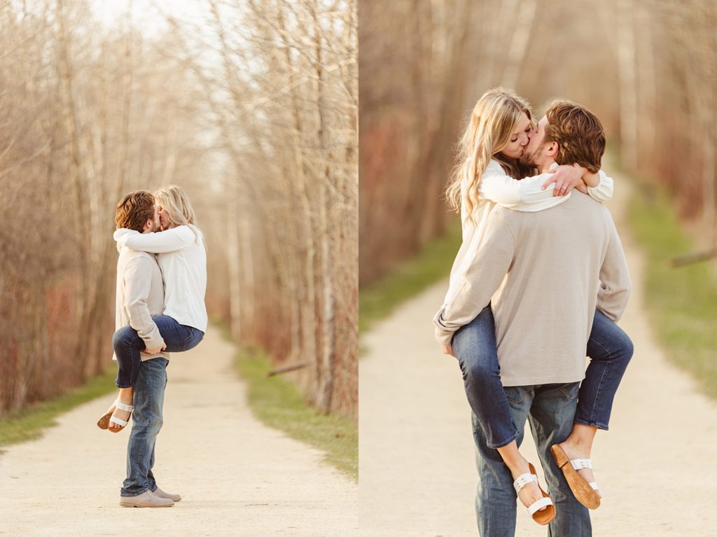 Engagement at Lions Den Nature Preserve in Grafton Wisconsin