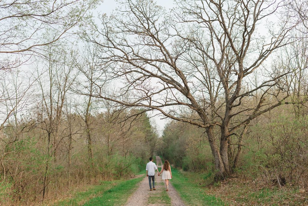 engagement photos at Devil's Lake State Park in Wisconsin