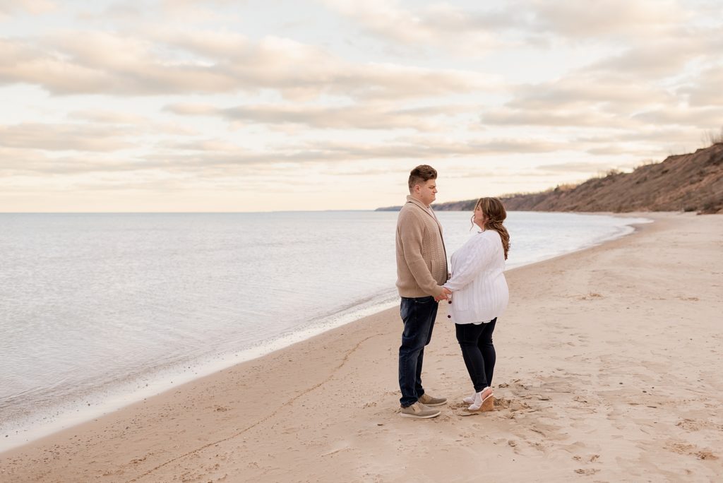 south beach engagement session in port washington