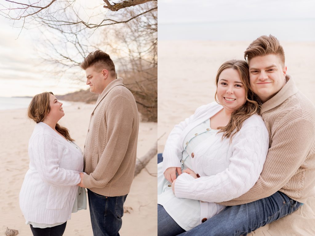 south beach engagement session in port washington