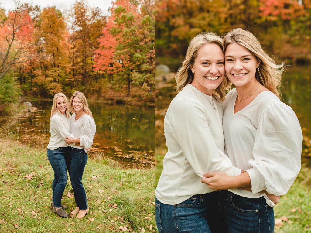 adult sisters posing together for family photos