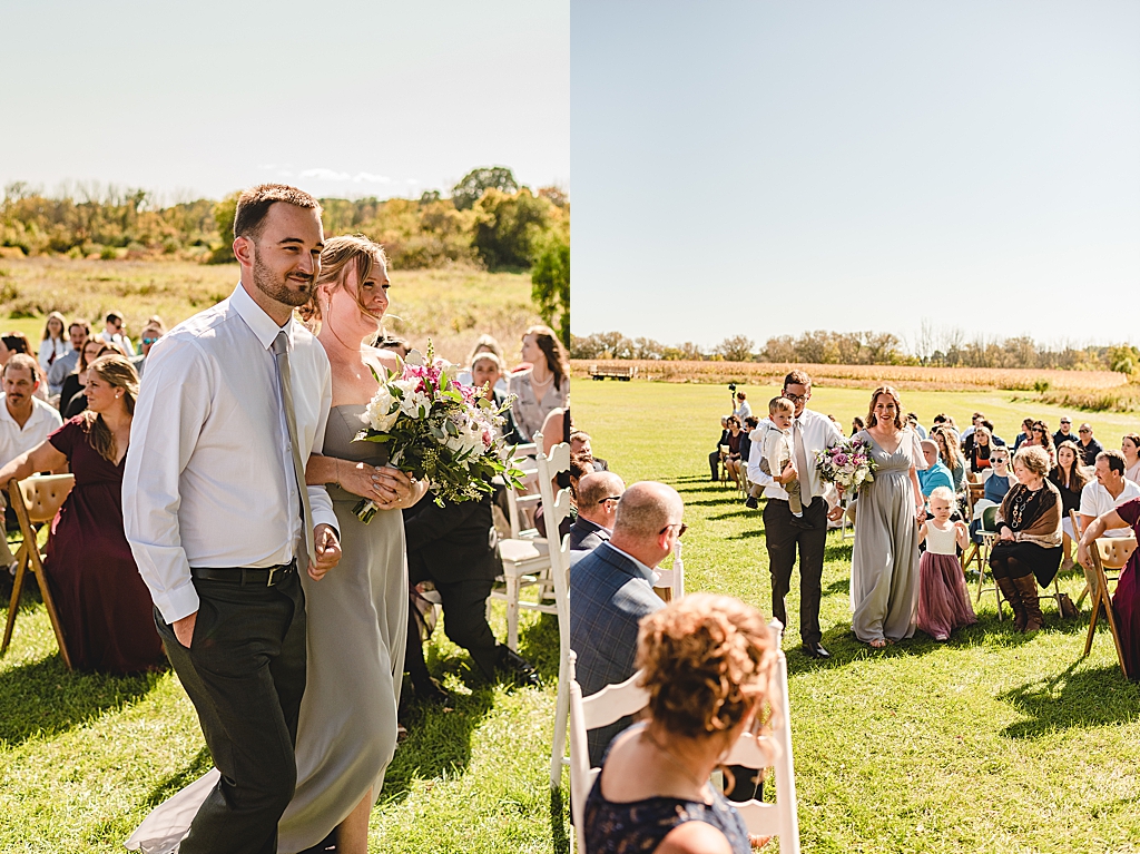 outdoor wedding ceremony at elderberry manor in west bend