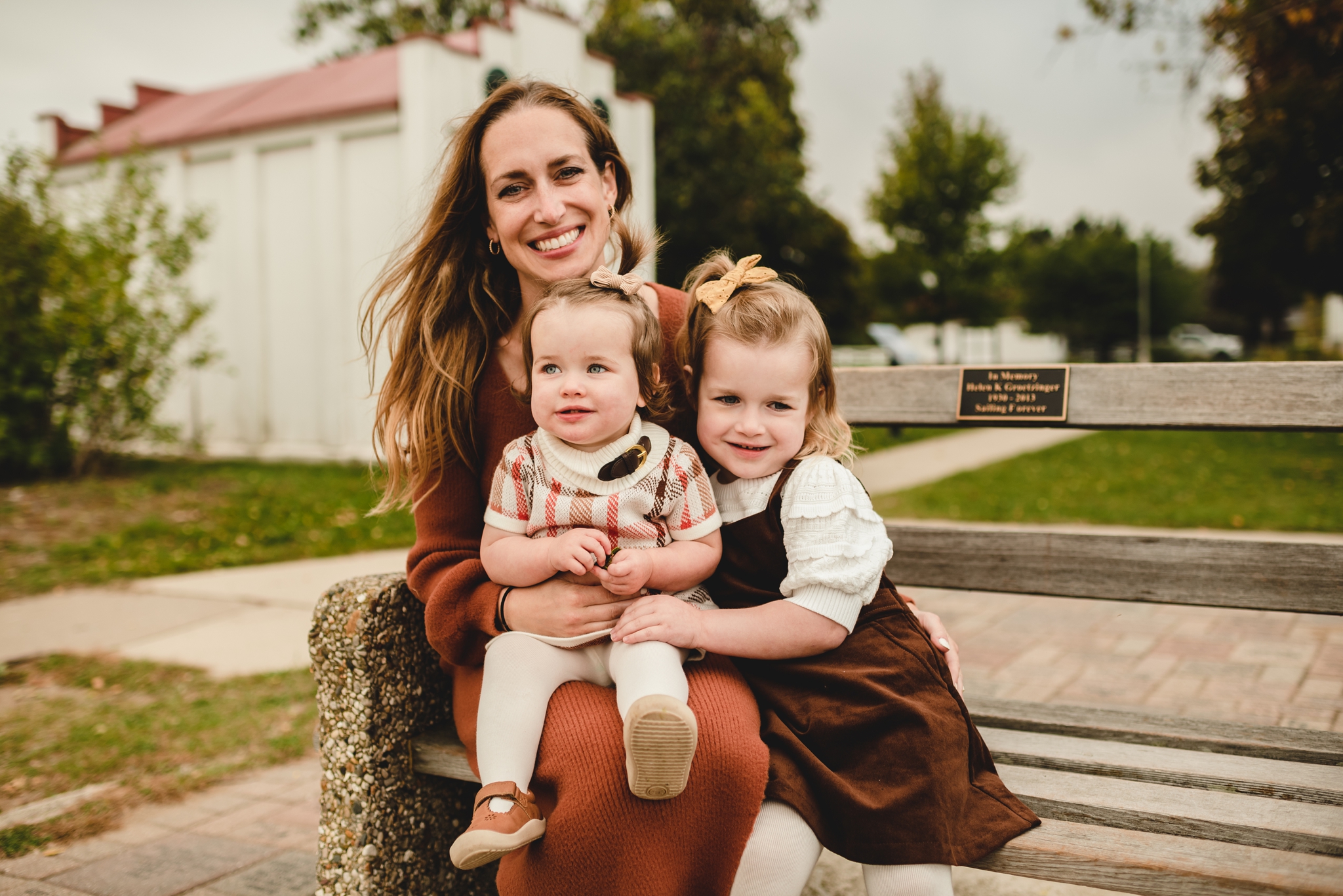 mom with two young daughters