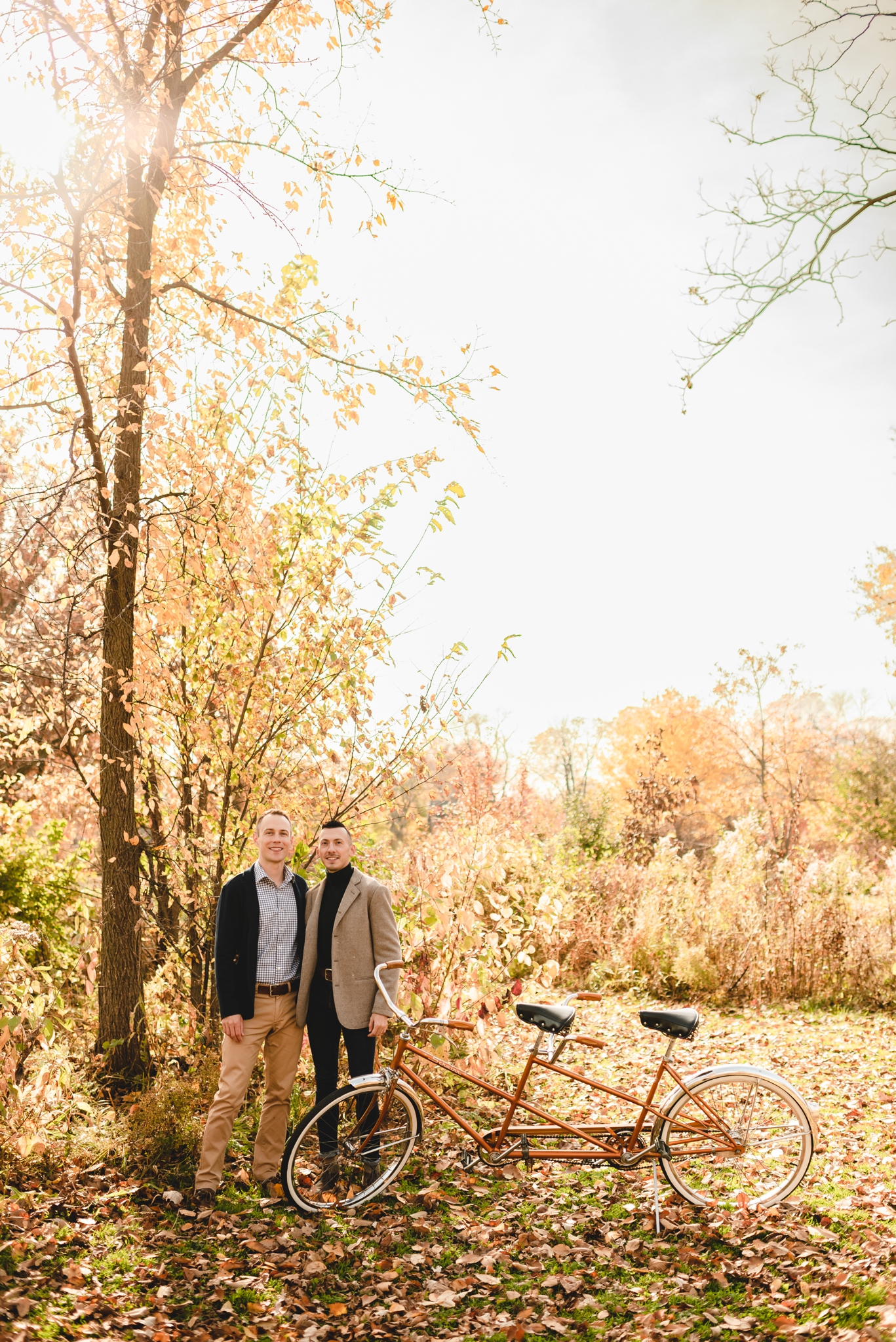 engagement session with tandem bicycle