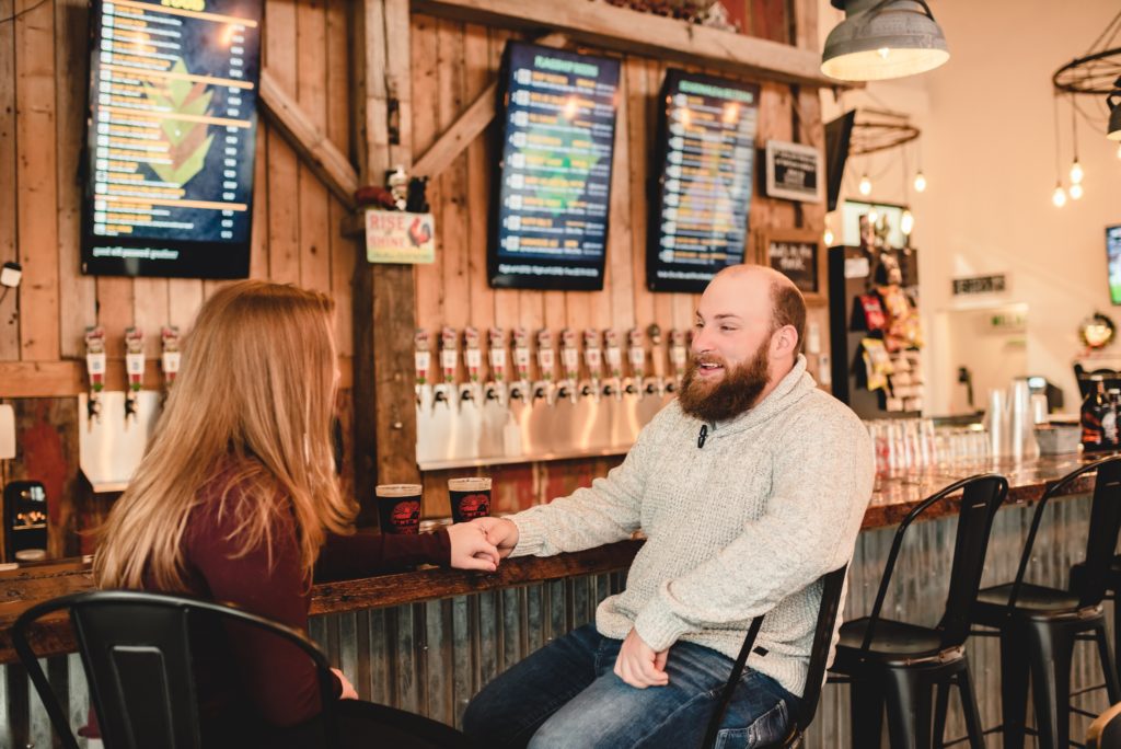 Engagement Session at Duesterbeck's Brewery in Elkhorn
