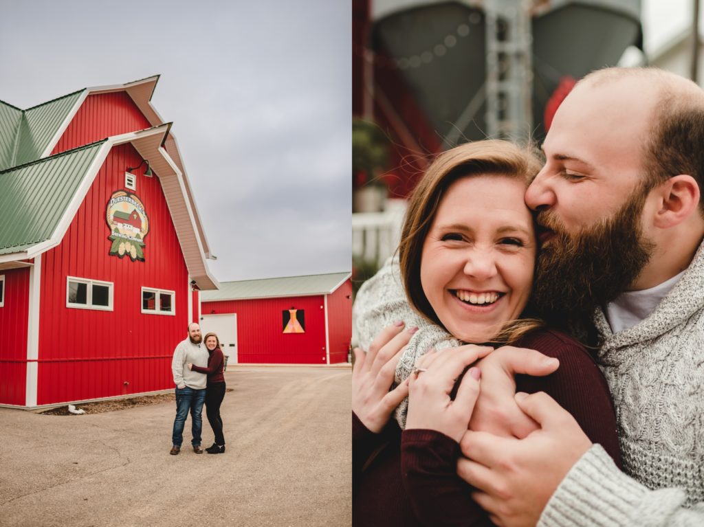 engagement session at a wisconsin farm