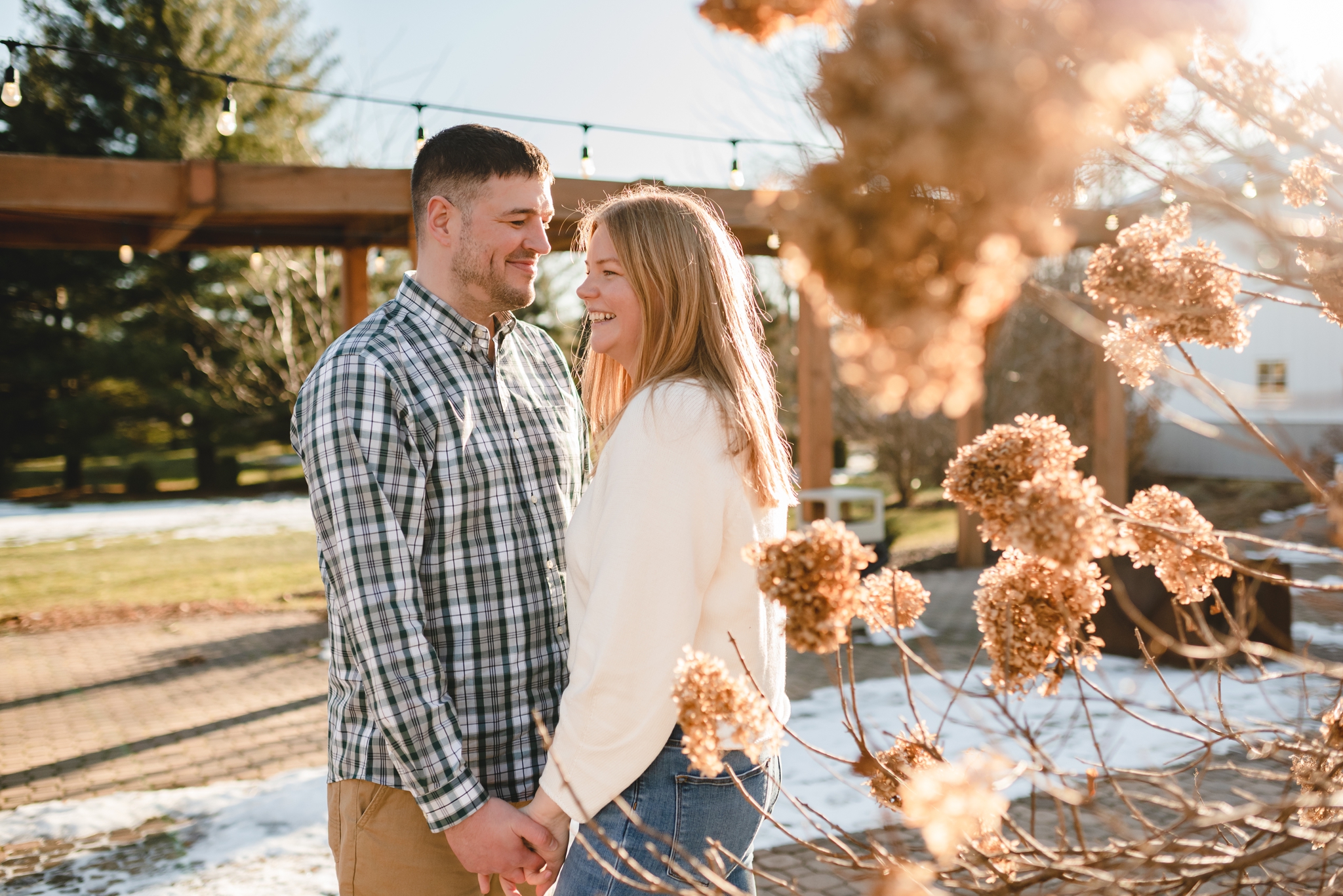 Engagement session at Boxed and Burlap in Delavan Wisconsin