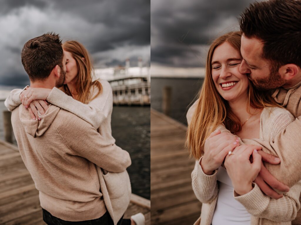 stormy day engagement photos