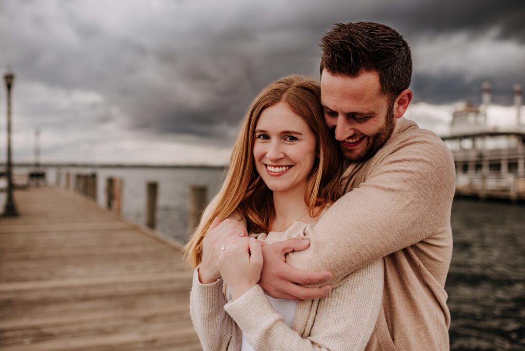 stormy weather engagement photo