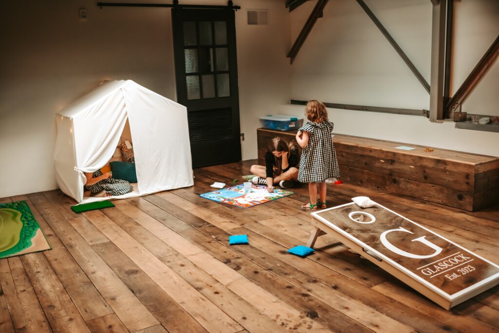 indoor cocktail hour play area for kids