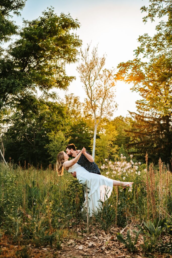 summer engagement photos at petrifying springs park in kenosha wisconsin