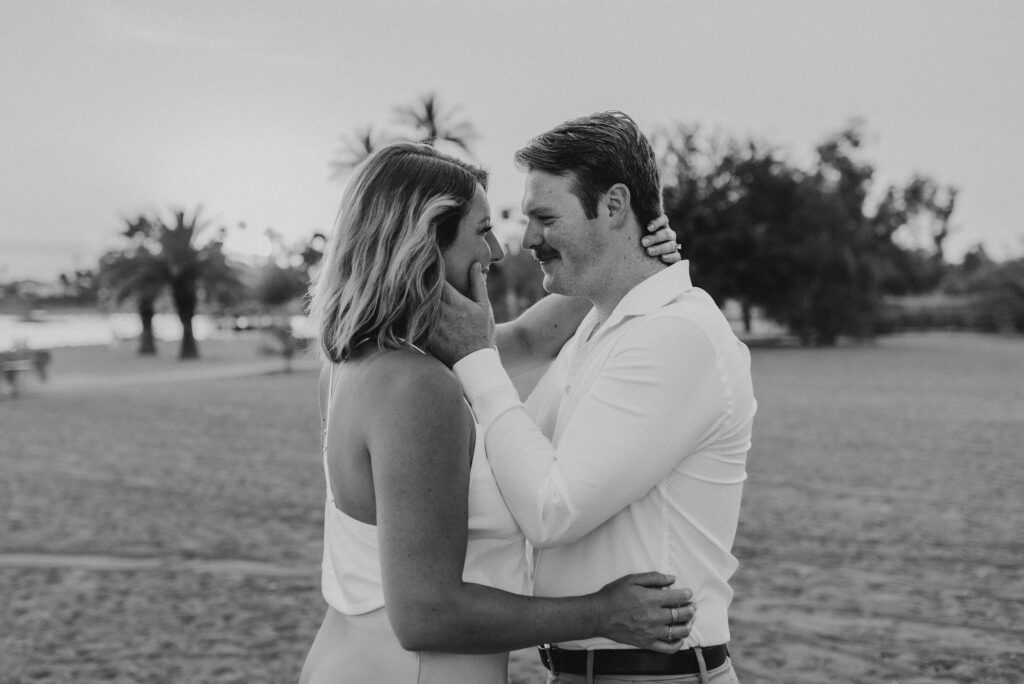 tender moment at engagement session
