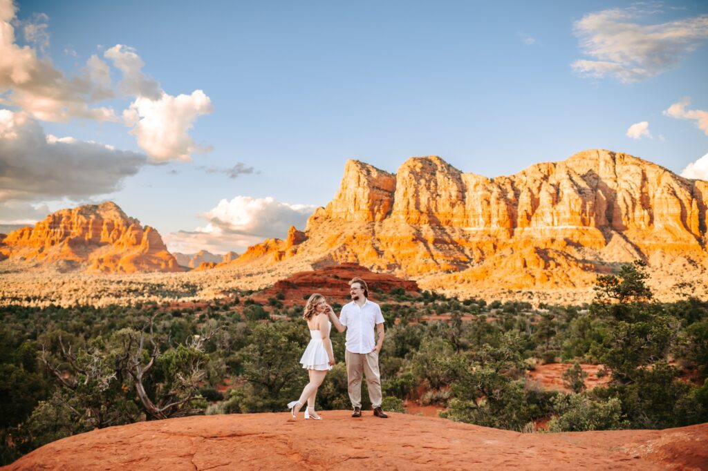 couple dancing together in sedona