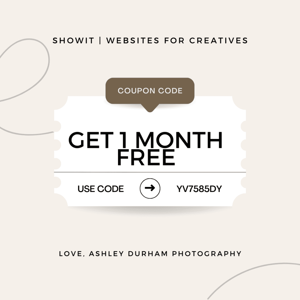 coupon code for showit website