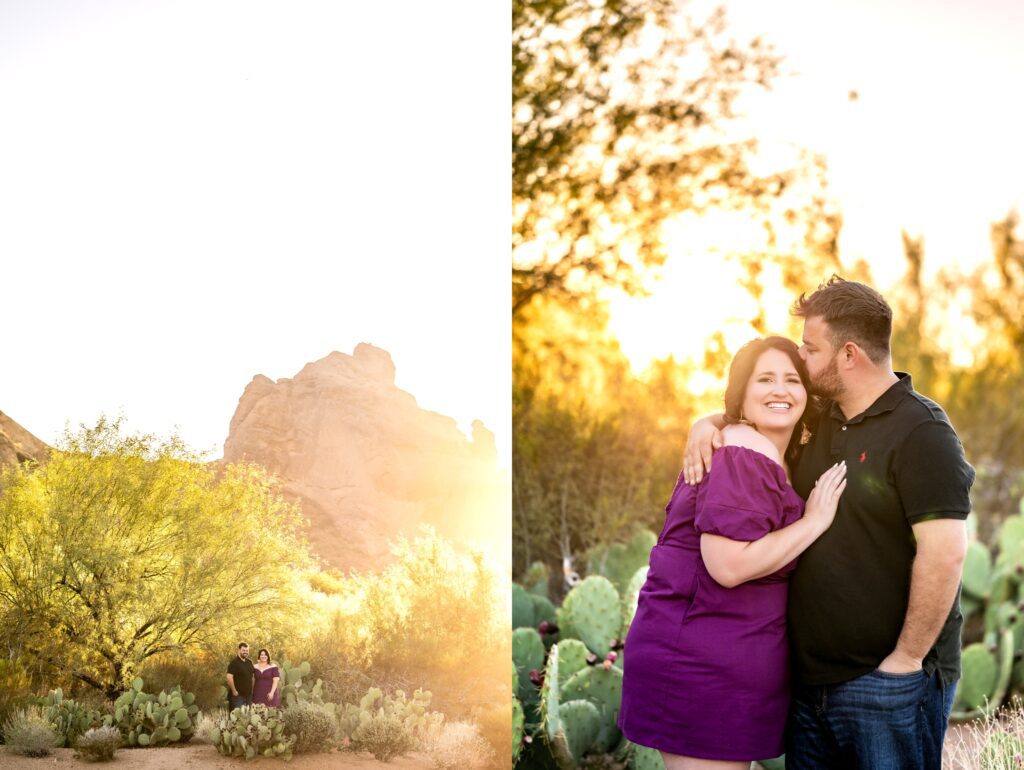 engagement photos with camelback mountain in the background