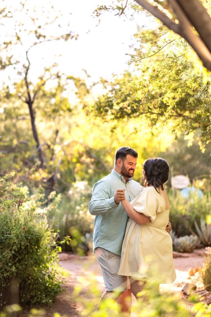professional engagement photos at desert botanical garden