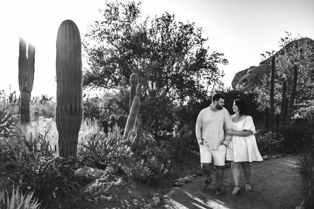 professional engagement photos at desert botanical garden