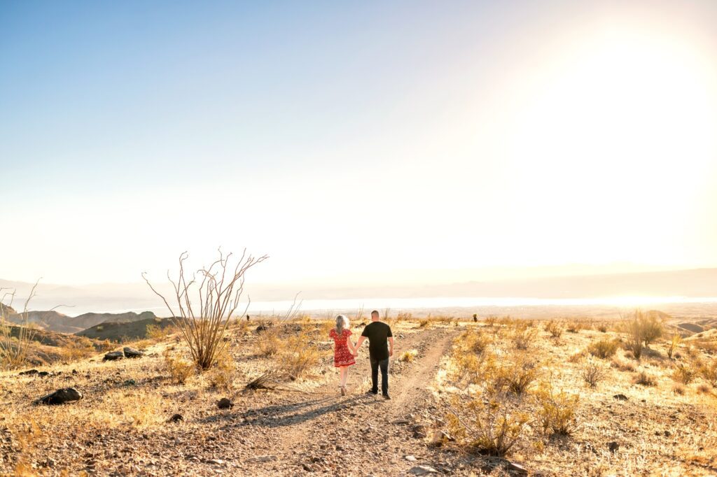 western arizona desert engagement photos