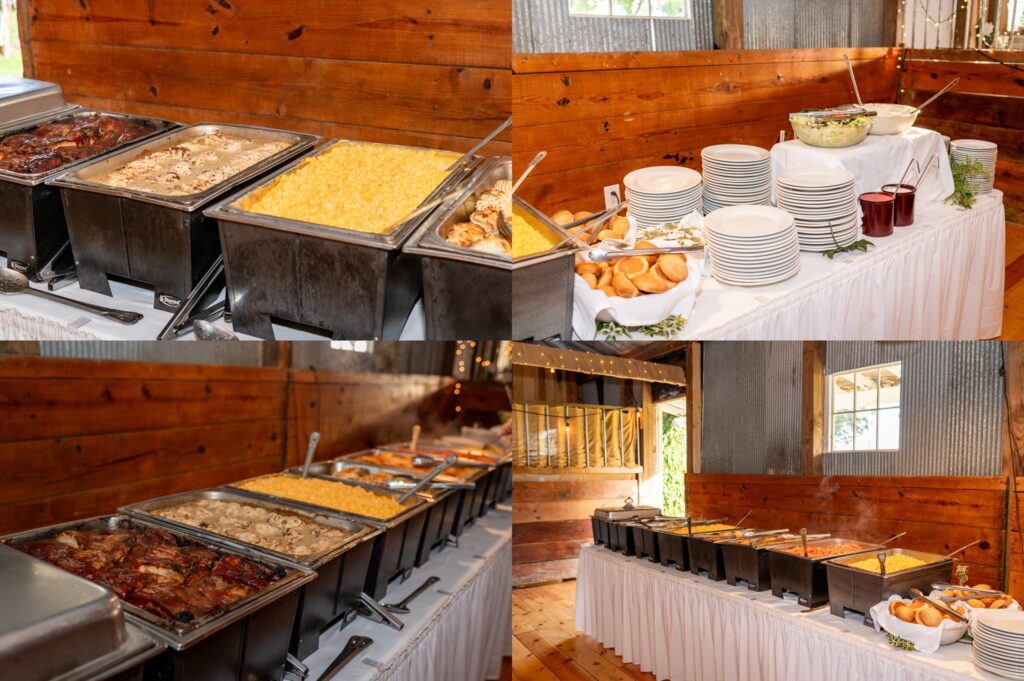 down home cooking buffet for wedding reception dinner