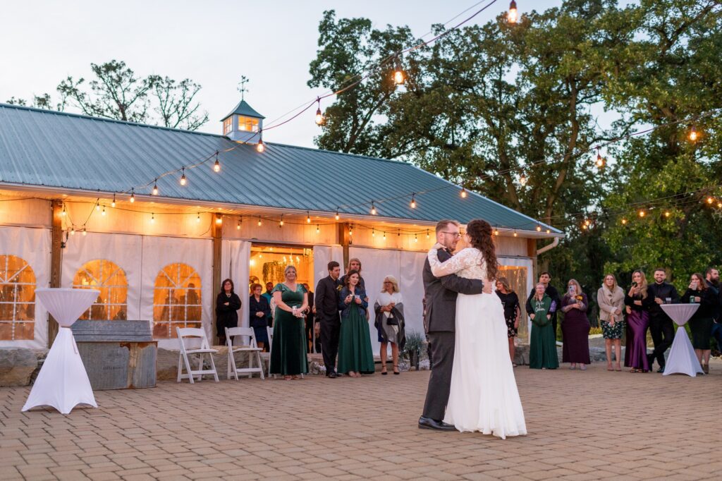outdoor first dance on patio at old coon creek inn