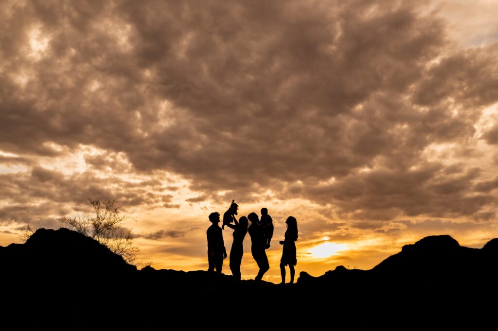 sunset family photos in the arizona desert
