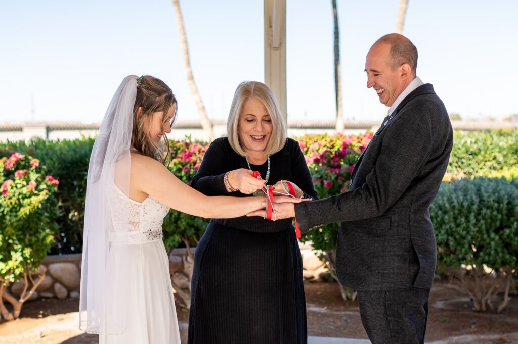 handfasting ceremony at arizona elopement