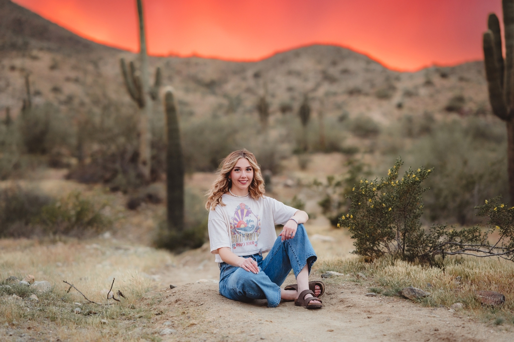colorful sunset portraits in the arizona desert