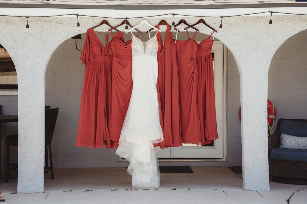 terra cotta azazie bridesmaids dresses