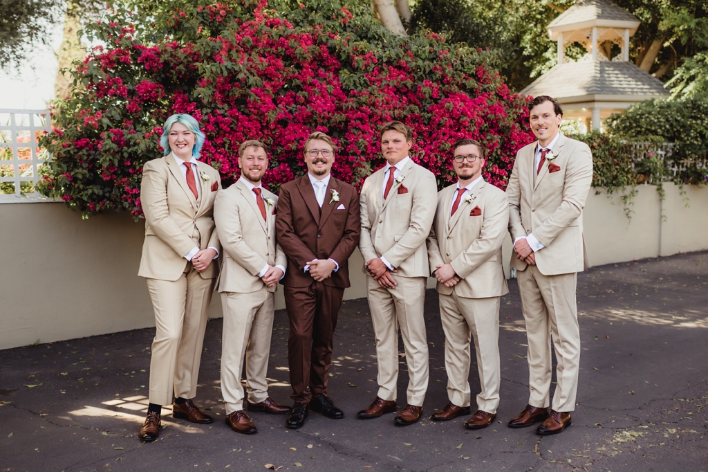 brown and tan groomsmen party